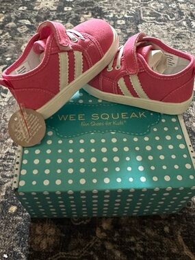 Wee Squeak Squeaky Shoes for Kids Pink Kids' Canvas Sneakers NWT